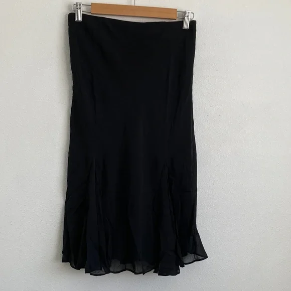 J. Crew Petite Gwyneth flounce-hem skirt in chiffon Petite Small Black - Picture 6 of 8